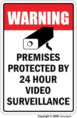 מעקב וידאו סימן רכוש מוגן 24 שעה אבטחת הגנת אזהרה / פנימי / חיצוני | 20 גבוה פלסטיק סימן / אבטחת סימן משרד אזהרת